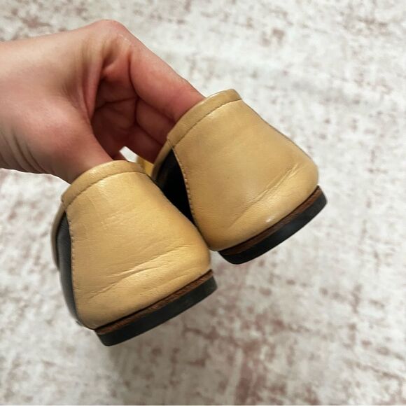 CHANEL Classic Black Cap Toe Flats Loafers Sz. 38.5 - Picture 6 of 10